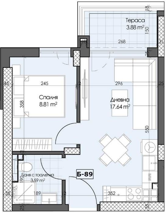 Продава се Двустаен апартамент в Пловдив, Гагарин - 50 кв.м за 1166 €/кв.м - Снимка #1