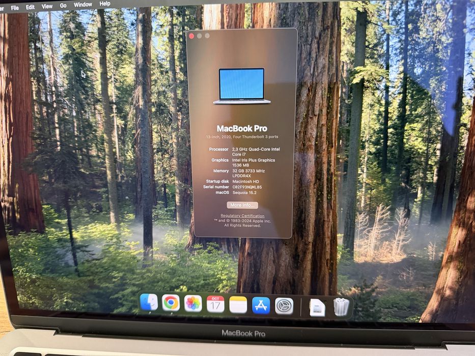 MacBook Pro 13” (2020) | Intel Core i7 | 32 GB RAM