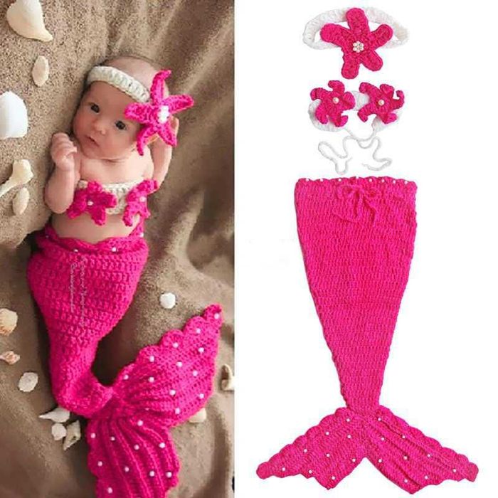 Costum bebelusi crosetat sirena/melc sedinte foto