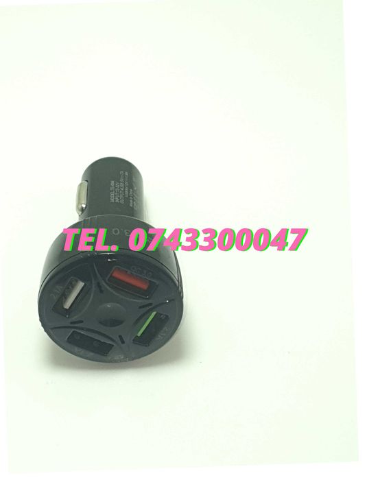 Incarcator Masina Auto 4 Porturi Bricheta Usb Qc Incarcare Rapida