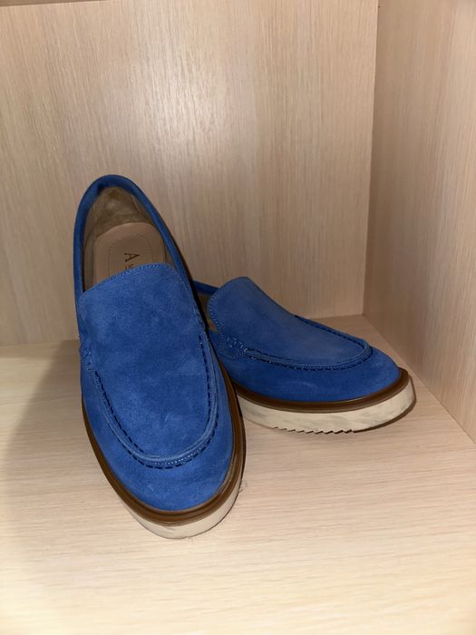 Лоферы голубые турция