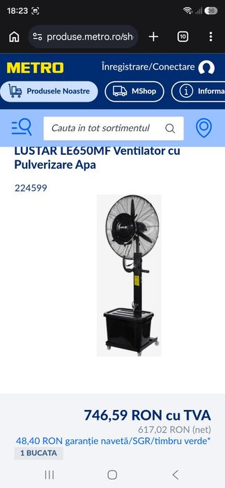 Ventilator cu pulverizaror