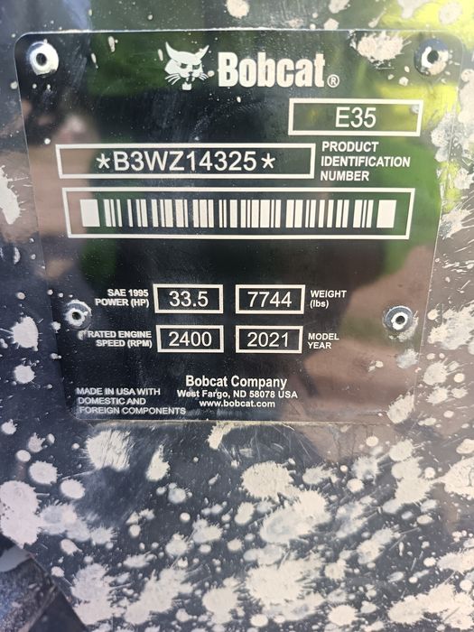 Excavator bobcat EZ35 2021