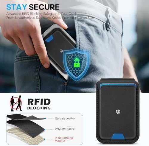 SHIELDON MagSafe кожен портфейл RFID черен