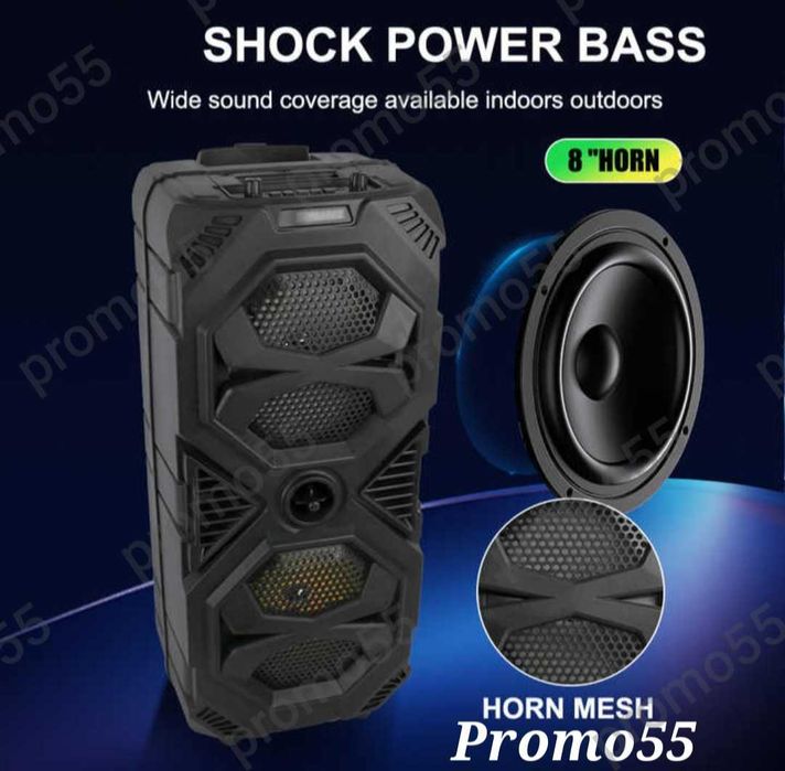 ПРОМО! 16" Караоке Колона 60см Тонколона с Безжичен Микрофон и Блутут