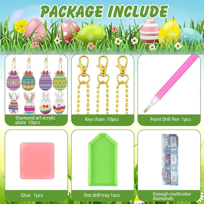 Set 10 Proiecte Tematica Paste, Pictura Diamante Copii