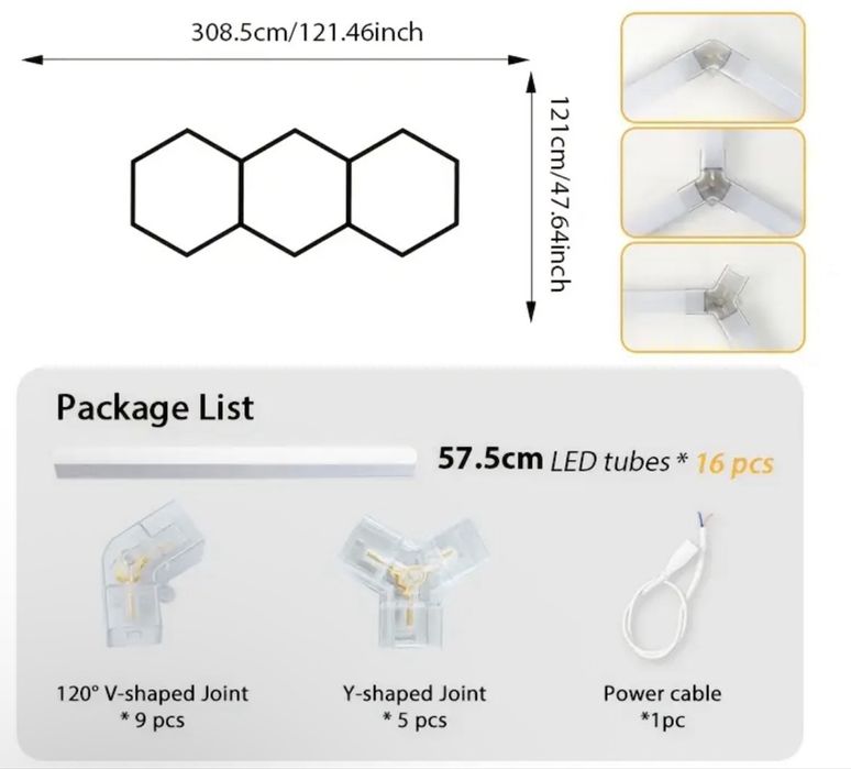 LED осветление /тип пчелна пита/