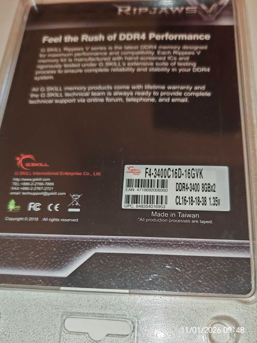 G Skill DDR4 3400MHz 2x8Gb, 16Gb Kit memorie RAM ca 3600/3200