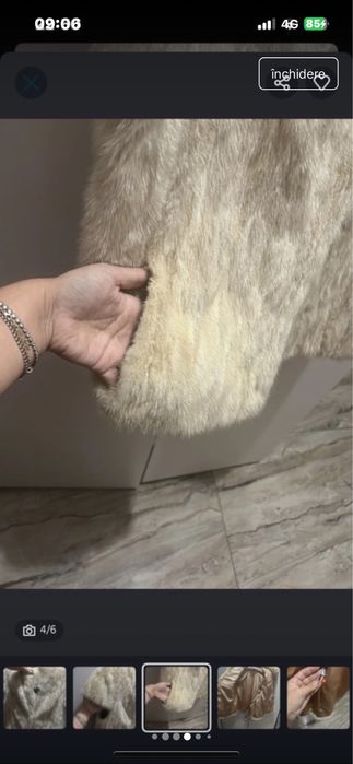 Haina  vesta blana naturala nurca L