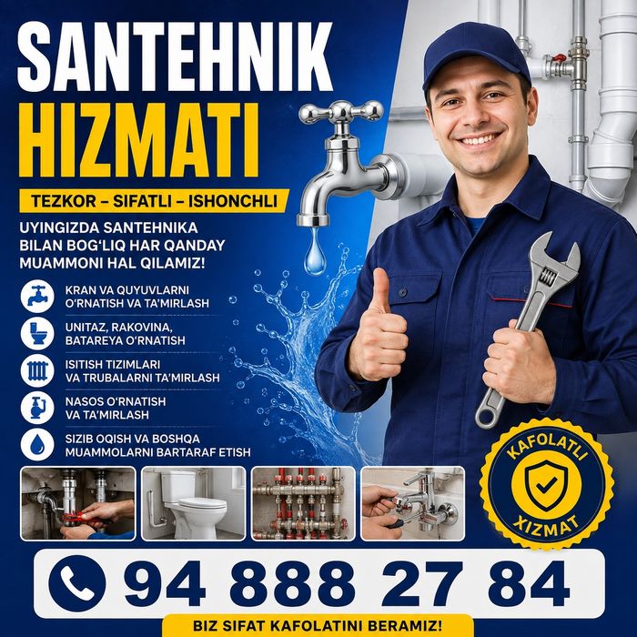 Santexnik xizmati – Tezkor va Sifatli