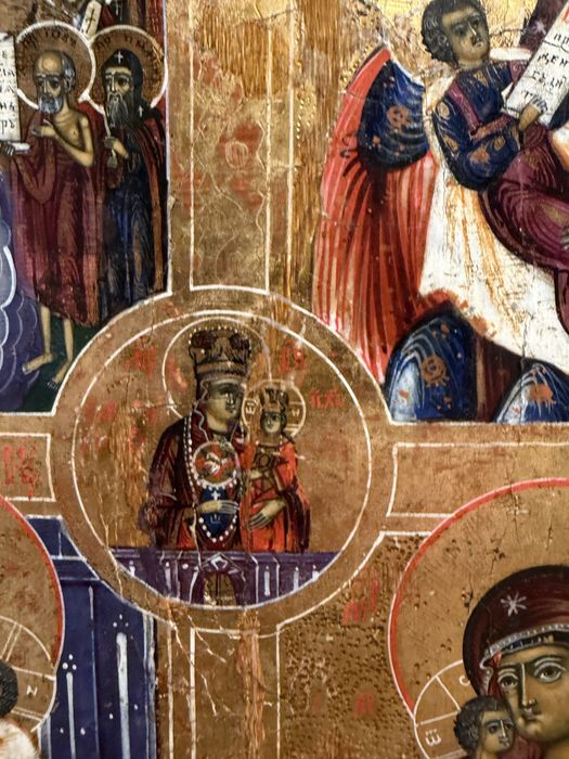 Icoana Maica Domnului, 4 registre,pictata manual