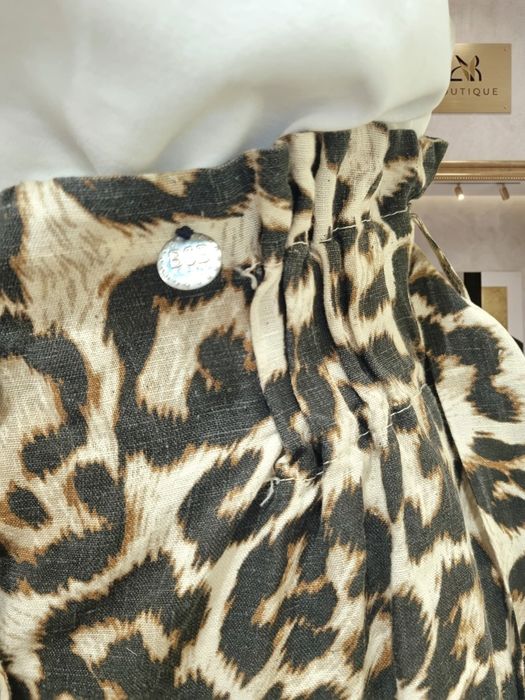 Fusta midi din in talie inalta animal print BSB