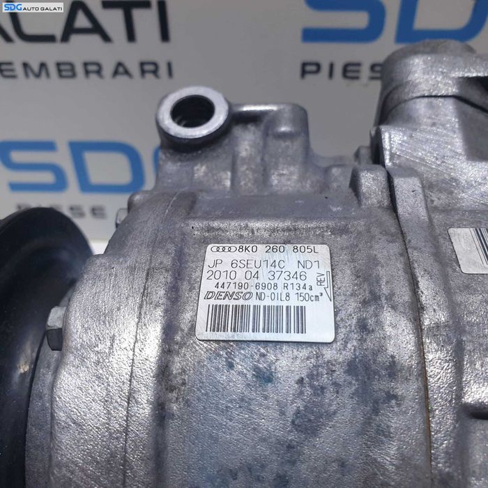 Compresor AC Clima Audi A4 B8 2.0 TDI 2008 - 2015 Cod 8K0260805L 447190-6908-R134A 447190-6908-R134 [D0122]