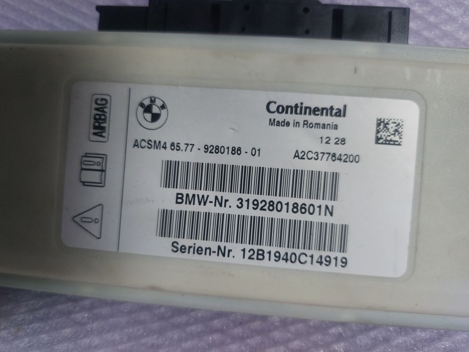 Modul calculator airbag BMW F10 F11 Cod 9280186