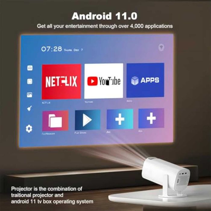 Проектор P30 MAX С 2 геймпада Android 11 Wifi6 （35000+Games）