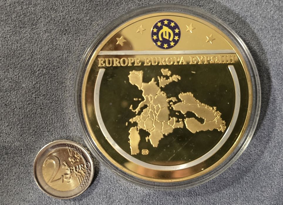 100€ Banknote Europe – Голяма позлатена колекционерска медалия 70mm