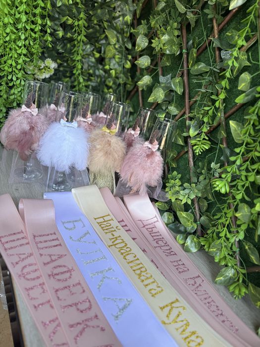 Чаши за моминско парти с пера