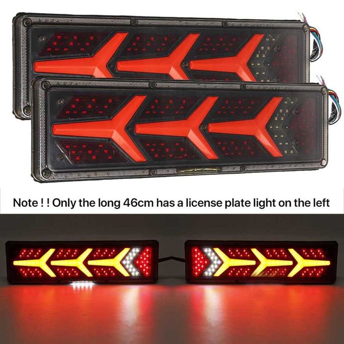 46 см LED Диодни Стопове за ремарке каравана 24V динамичен мигач