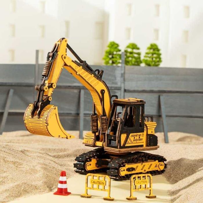 Puzzle 3D din lemn, Excavator, 395 piese
