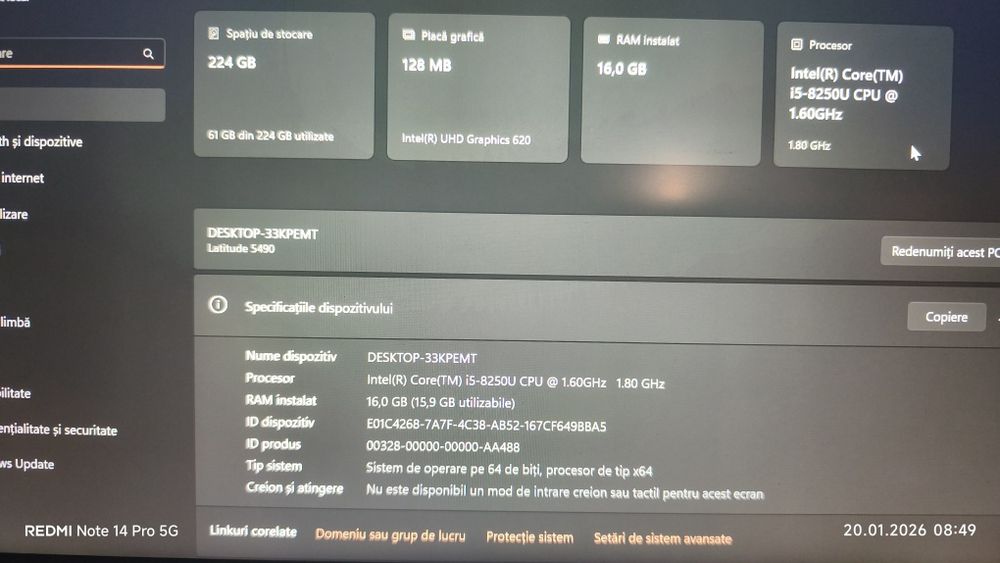 Vând Dell laptop i7,gen8