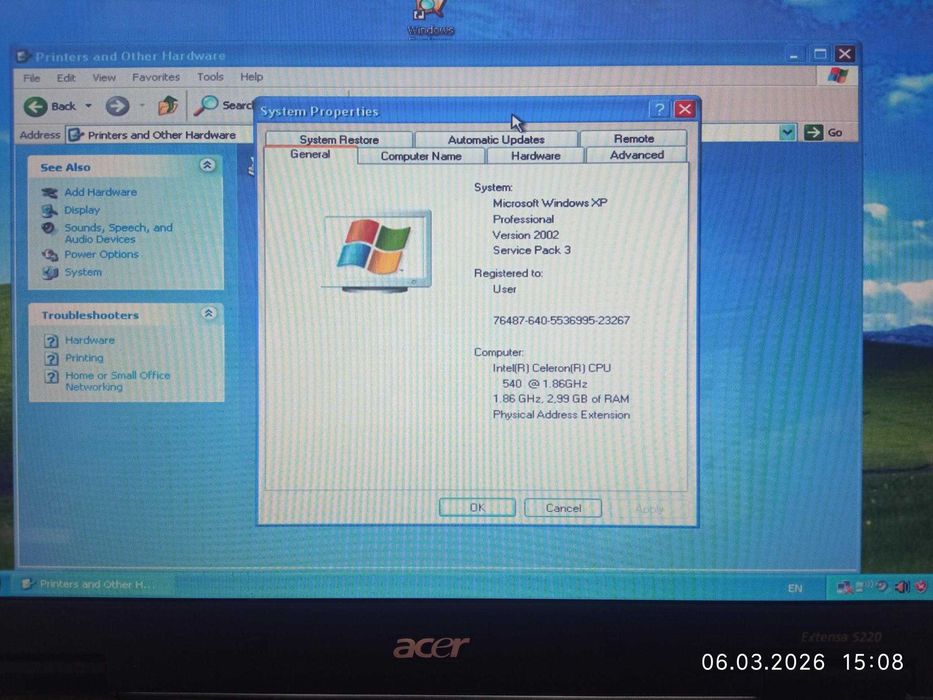 Лаптоп Преносим компютър ACER DELL  Win7/WinXP