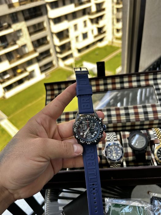 Ceas Breitling Endurance Pro 44mm Cronograf Quartz – Blue – Curea Cauciuc – Sport