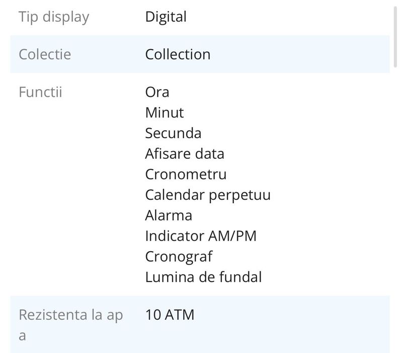 Ceas digital Casio sport rezistent la apa