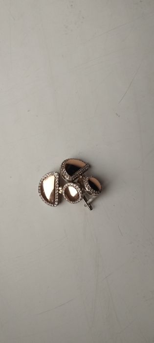 Роскошный комплект серьги и кольцо из серебра с позолотой