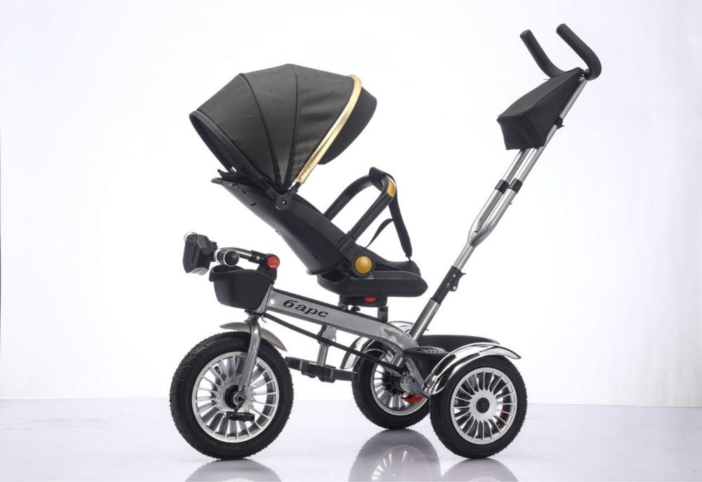 трёхколёсный велосипед с ручкой и козырьком Bars
