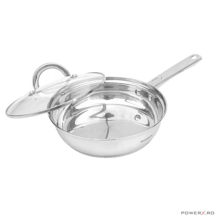 Tigaie inox, cu insertie pentru oua, compartimente pentru 4 oua, capac