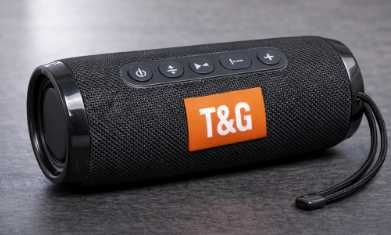 Boxa wireless pentru exterior T&G, cu mufa AUX, neagra, 1200mAh