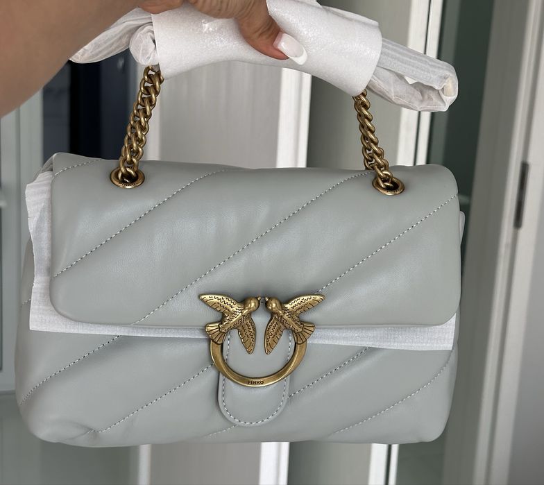 Pinko love classic puff grey shoulder