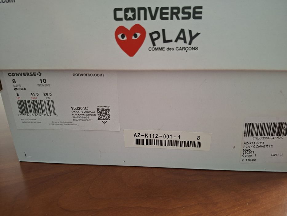 Pantofi Converse Play Comme Des Garcons