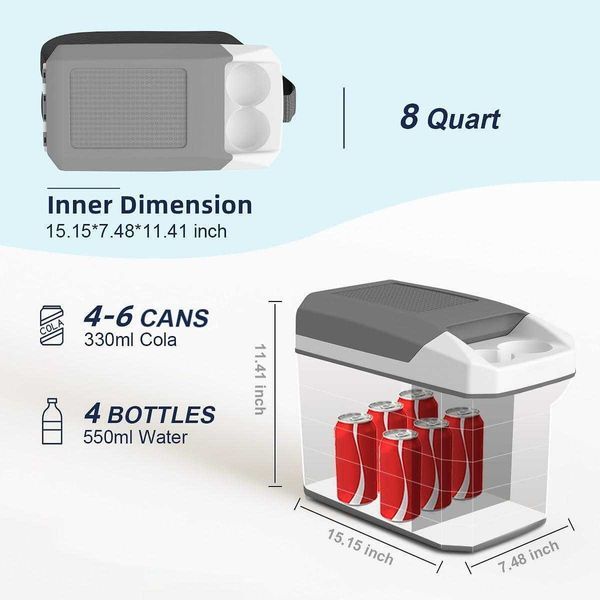 Хладилна кутия чанта/кутия за автомобил каравана кемпер 8л 12V 220V