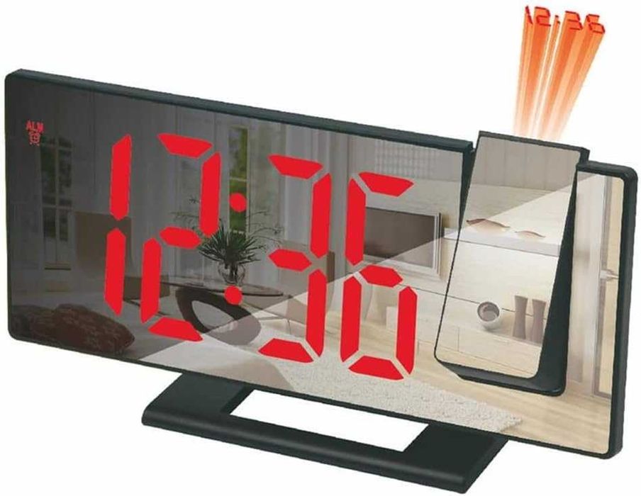 LED огледален часовник с прожекция! Топ цена!