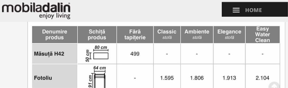 Set Mobiladalin ROMA – canapea extensibilă + fotoliu, lemn masiv