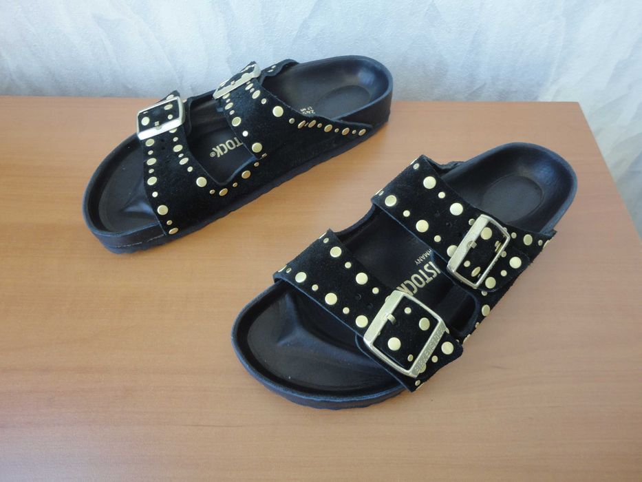 N38,5 Birkenstock/нови/естествена кожа/чехли