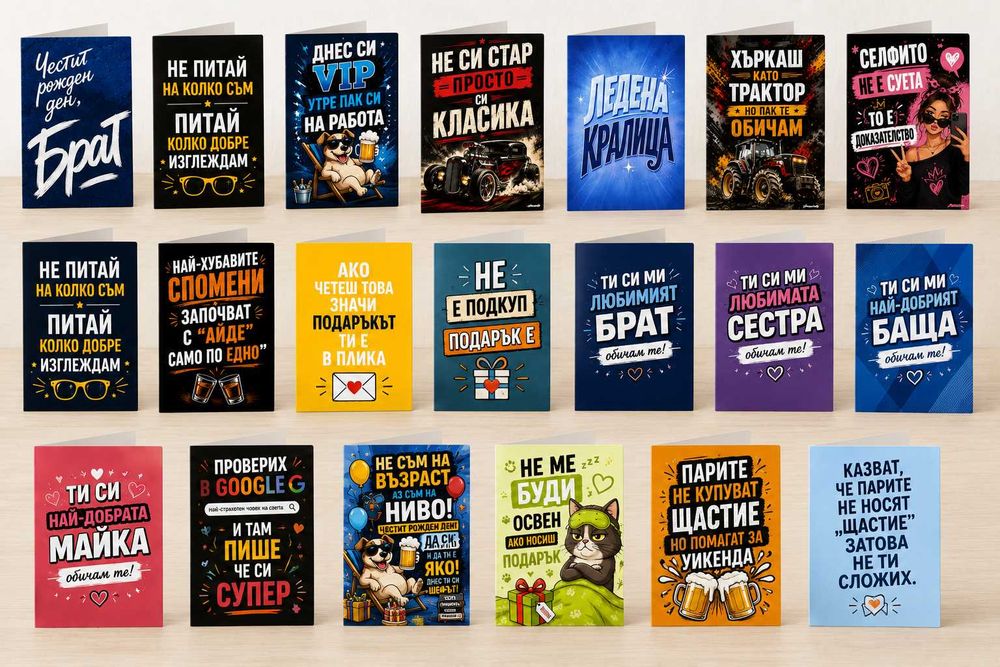 Картички с пожелания на едро Alex made -  ТОП Цени!!!