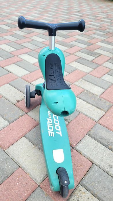 Trotinetă copii 2in1 premium Scoot & Ride HighwayKick 1 Ash, cu șezut, sistem anti-răsturnare