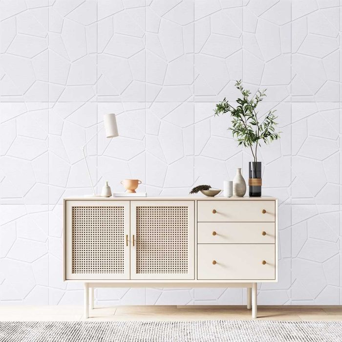 Самозалепващо пано с геометрични форми 5мм в Бяло