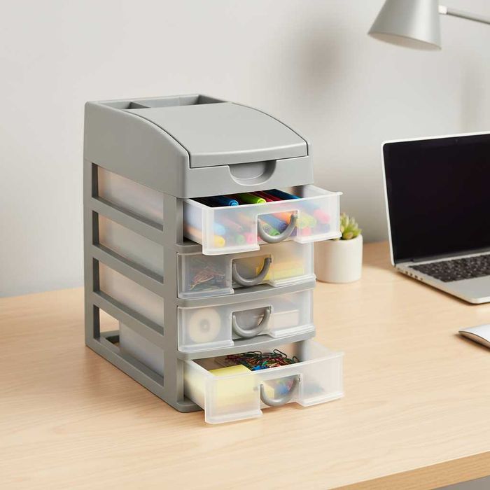 Organizator de birou cu 4 sertare depozitare accesorii cosmetice hobby