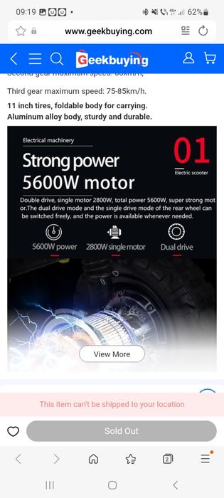 Trotineta electrică 5600w dual motor