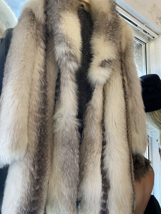 Haina vulpe argintie blana naturala