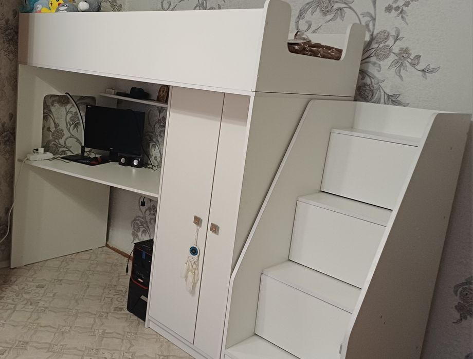 Кровать чердак детская с матрацом