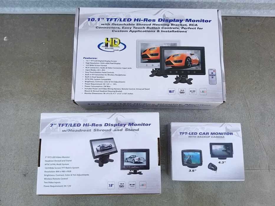 Цветен LCD TFT монитор за кола/камион 3.5/4.3/5, 7/10 инча + камера