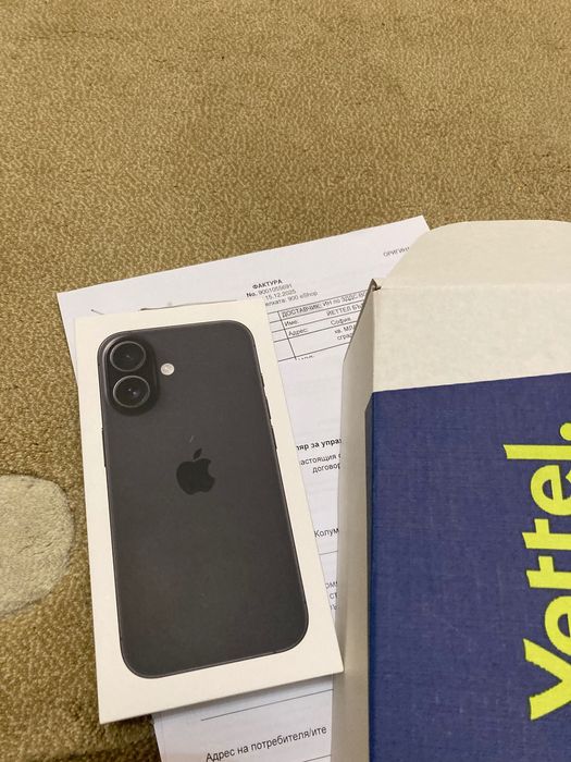 IPHONE 16 128GB black нов запечатан 36 м. гаранция Yettel