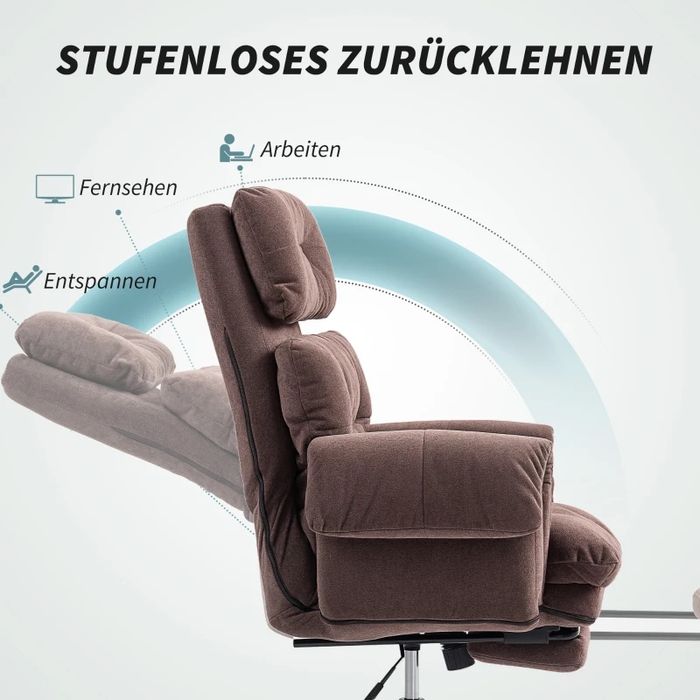 Тапициран офис стол HOMCOM