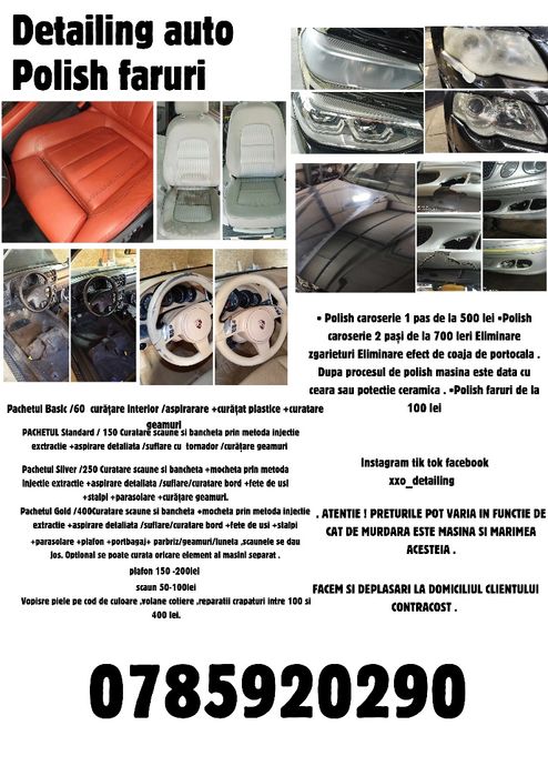 Detailing auto /polish faruri