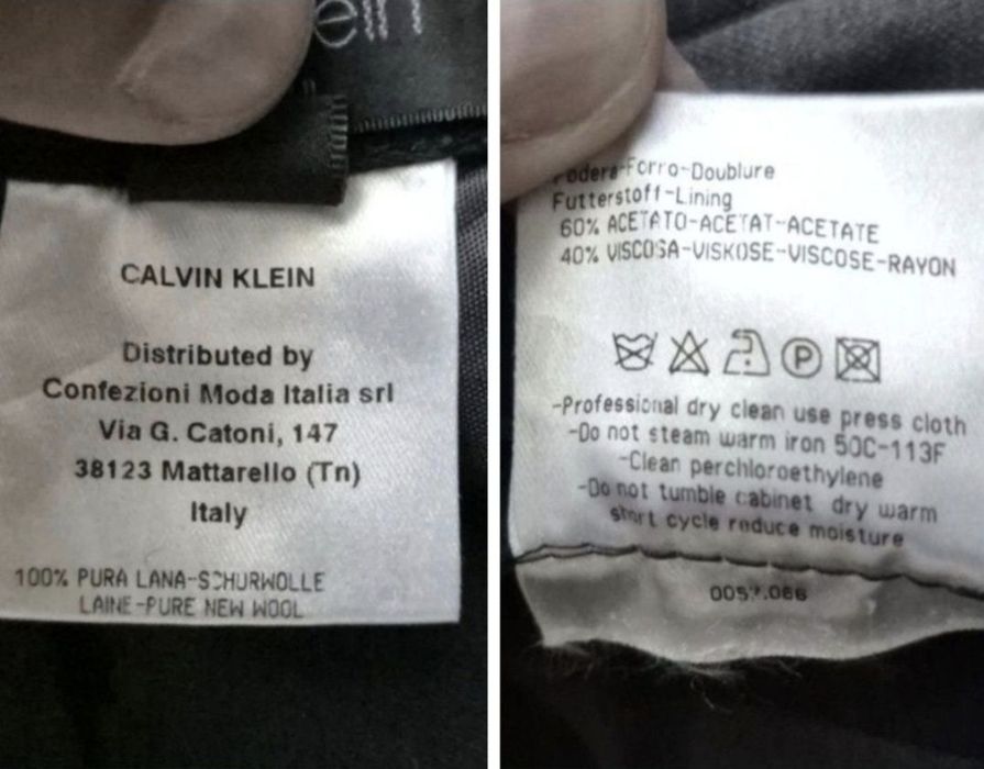 Pantaloni Eleganți Bărbați Calvin Klein - 100% Lână Pură - M