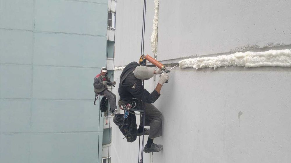Альпинисты -Утепление фасада-Ремонт межпанельных швов-ДюралайтСнежинки